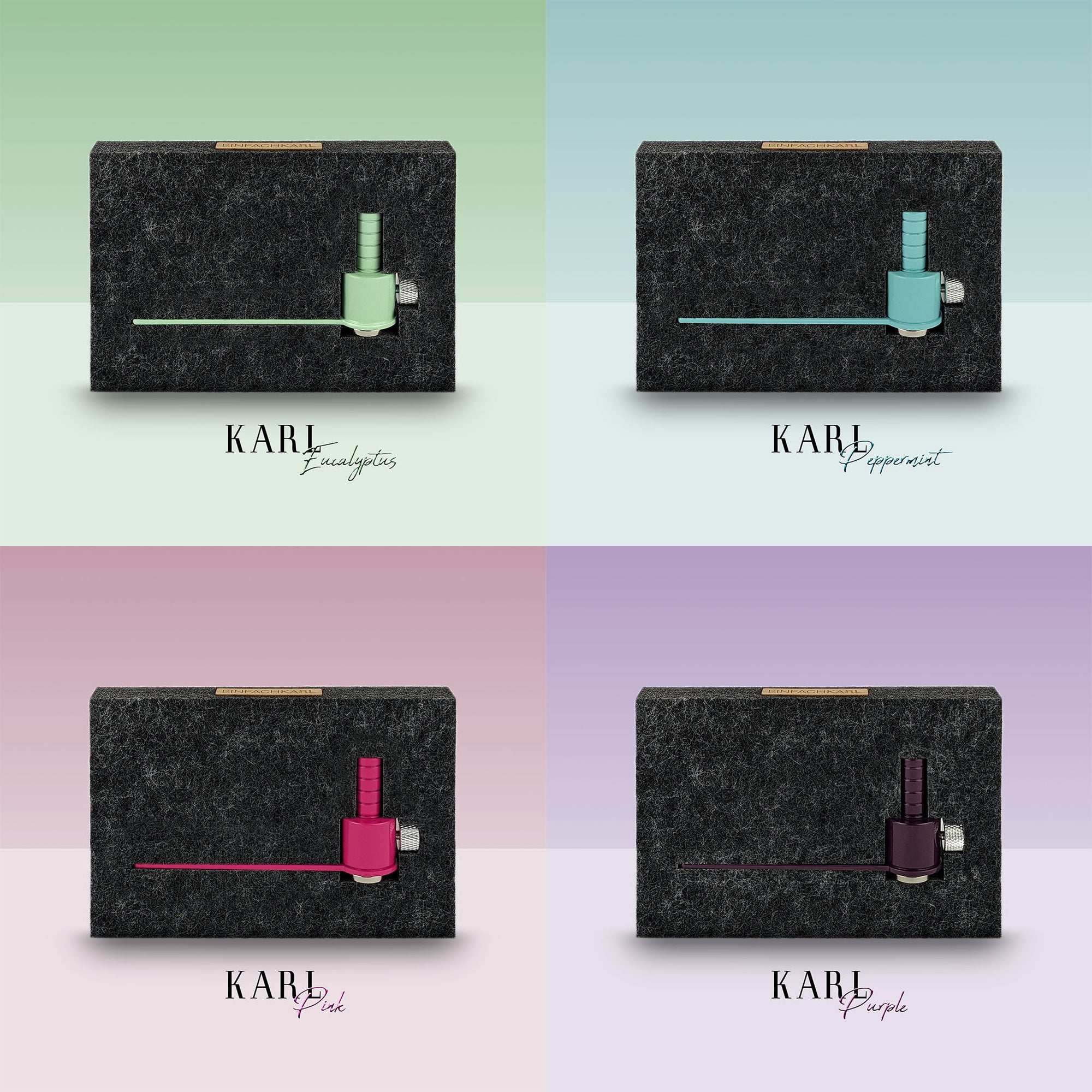 Zuschneidehilfe Karl in vier knalligen Farbe